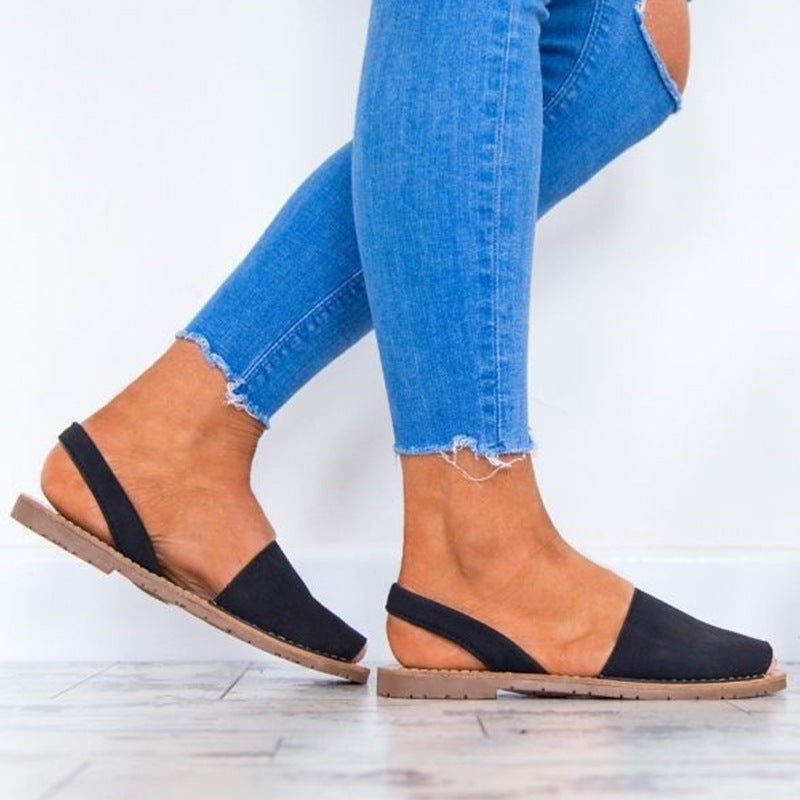 Women's Sandals And Slippers Roman Fish Mouth Sandals Flat Ladies Shoes