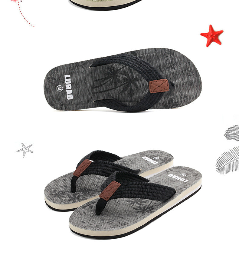 European And American Trend Non-Slip Men's Beach Sandals And Slippers Flip-Flop Beach Shoes