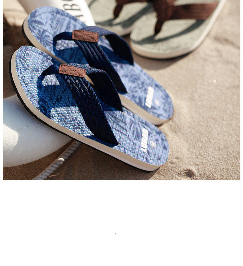 European And American Trend Non-Slip Men's Beach Sandals And Slippers Flip-Flop Beach Shoes