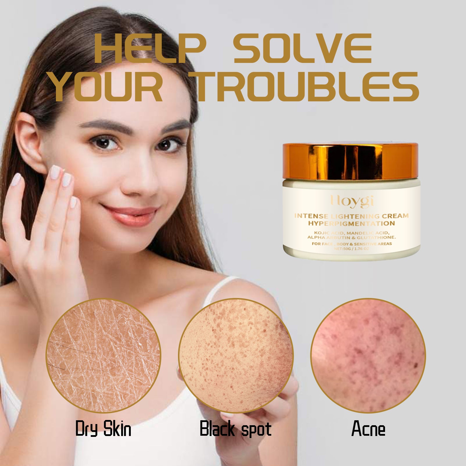 Hoygi Intense Lightening Cream, Ultra Hydrating Firming Radiance Skin Moisturizing Cream