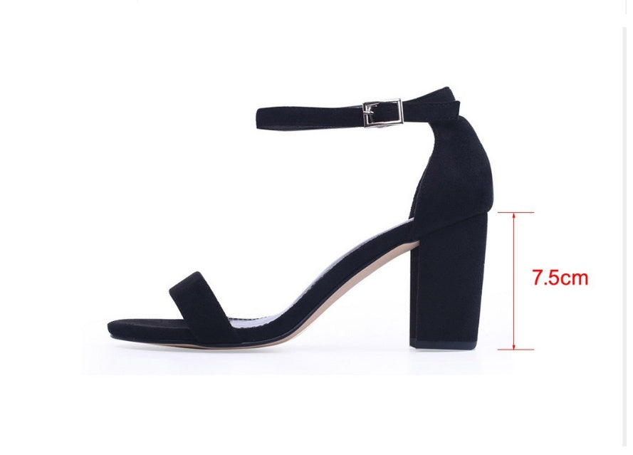 spring and summer new sandals word strap women's shoes women's simple thick with sandals
