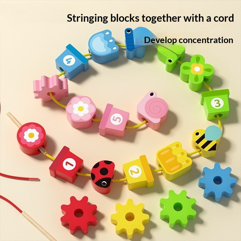 Pairing Thread-and-Bead Puzzle Building Blocks