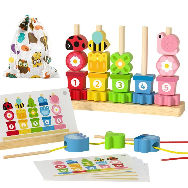 Pairing Thread-and-Bead Puzzle Building Blocks