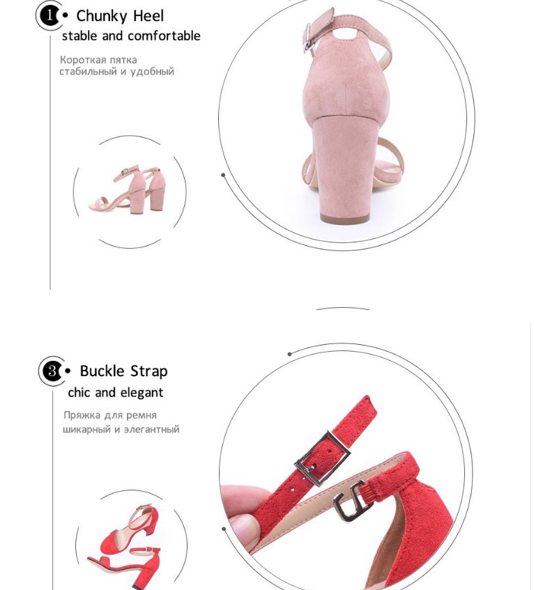 spring and summer new sandals word strap women's shoes women's simple thick with sandals