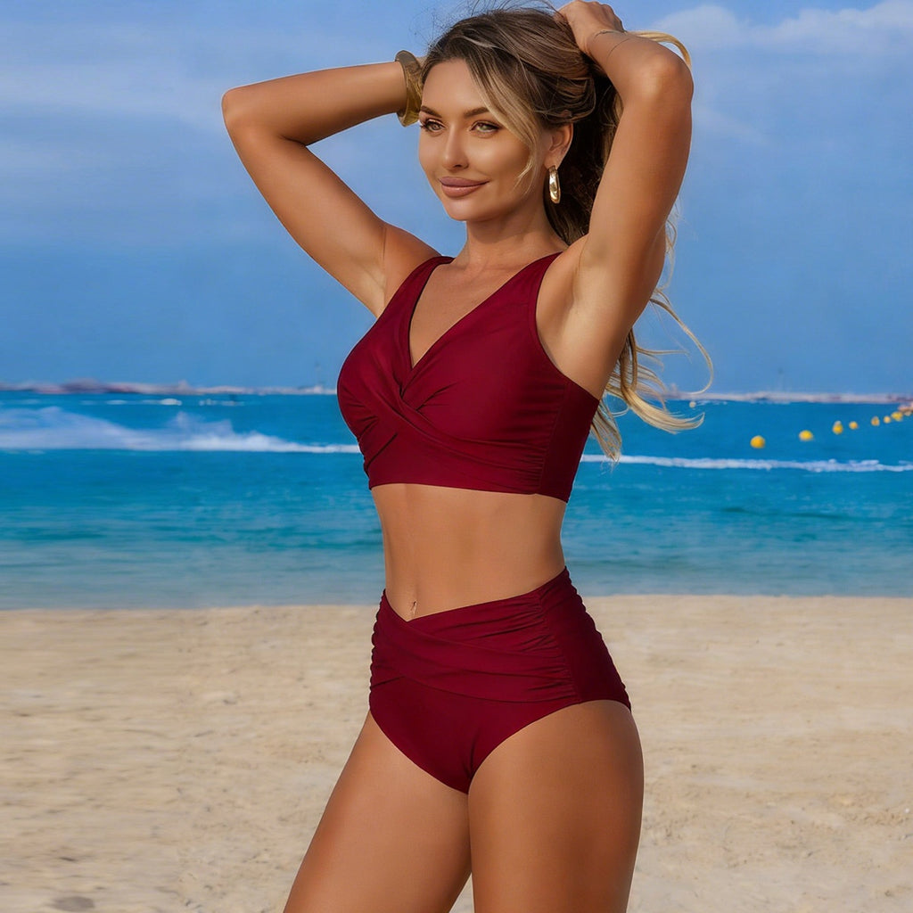 Sexy Split Swimsuit High Waist Swimsuit Outfit Bikini