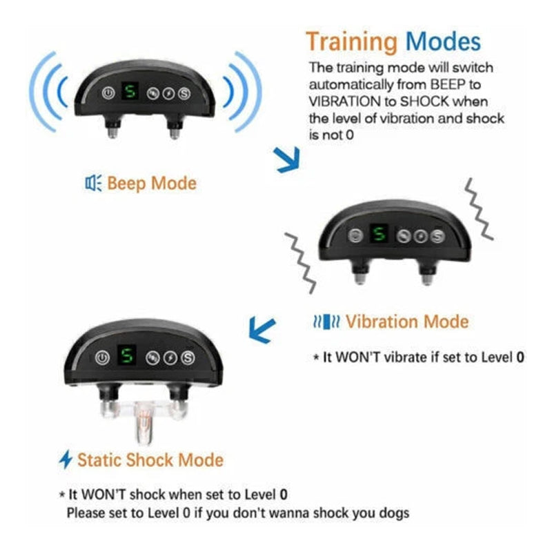 Dog Collar Anti Bark Pet Electric Training Collar Auto Stop Barking Obedience