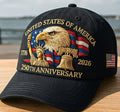 Embroidered American Eagle Head Baseball Cap - America 250th Anniversary Commemorative Design - Cotton Blend Adjustable Snapback Hat For Men And Women
