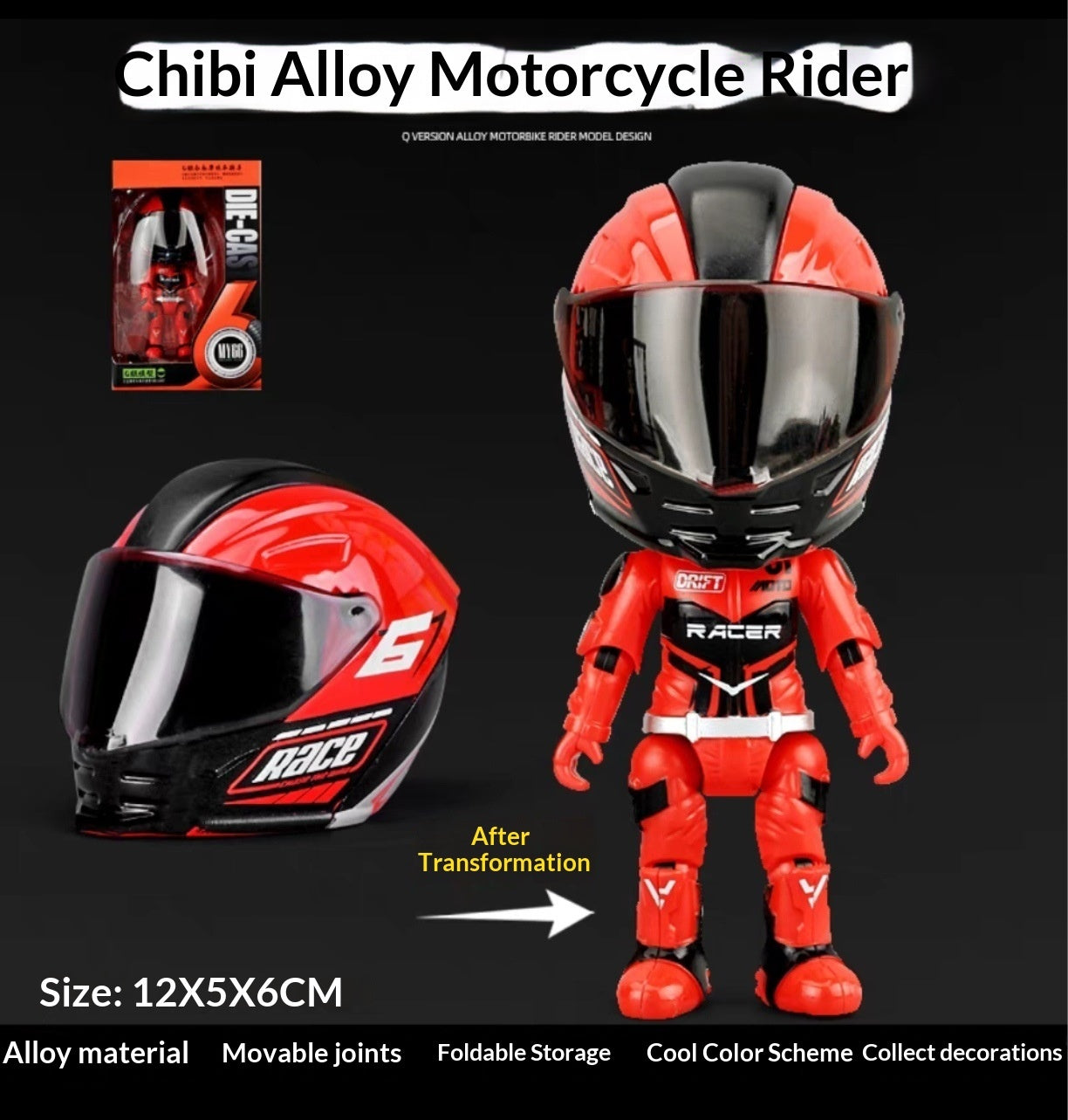 Motorcycle Rider Alloy Transformation Toy