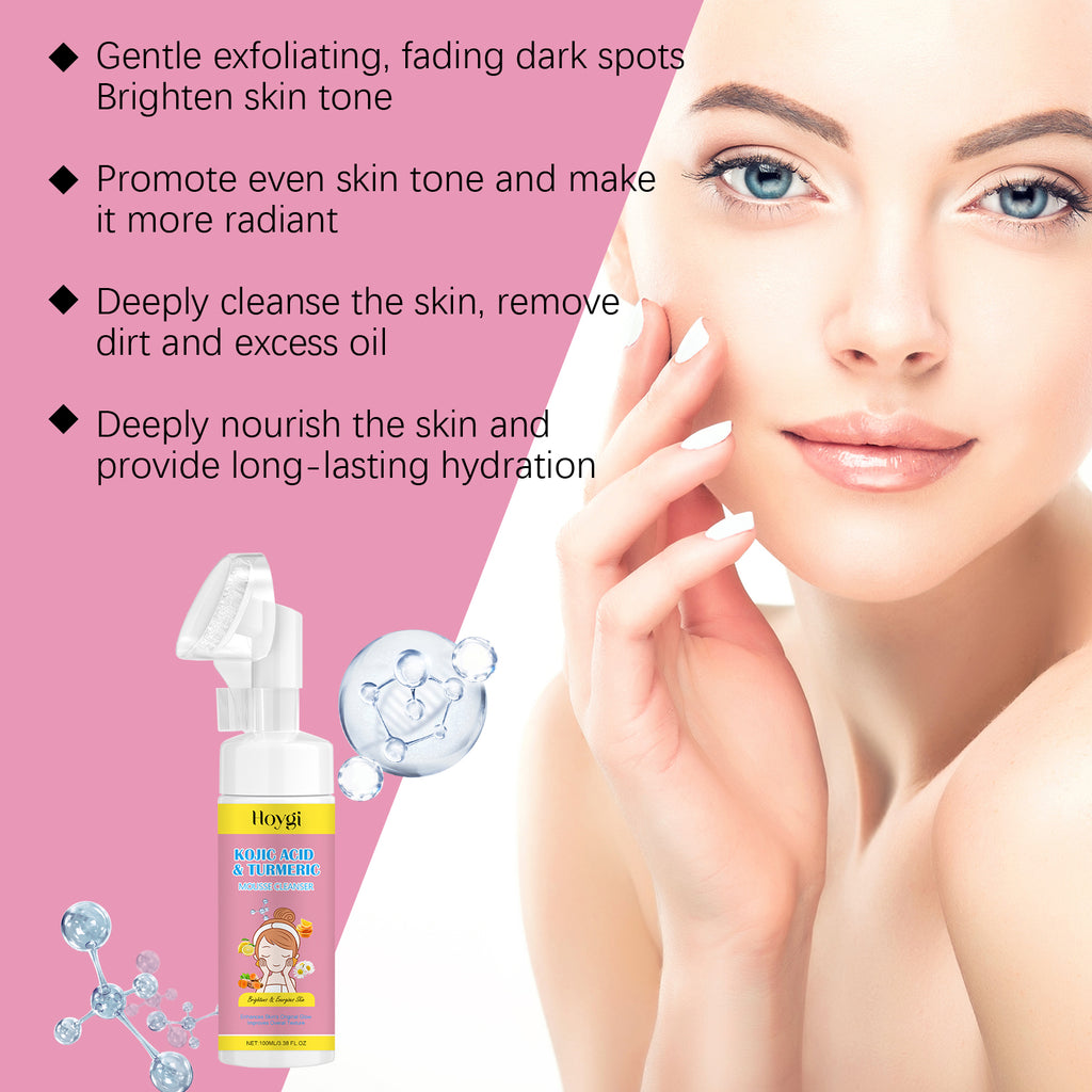 Hoygi Turmeric Kojic Acid Mousse Cleanser Facial Cleansing Hydrating Moisturizing And Rejuvenating Cleanser
