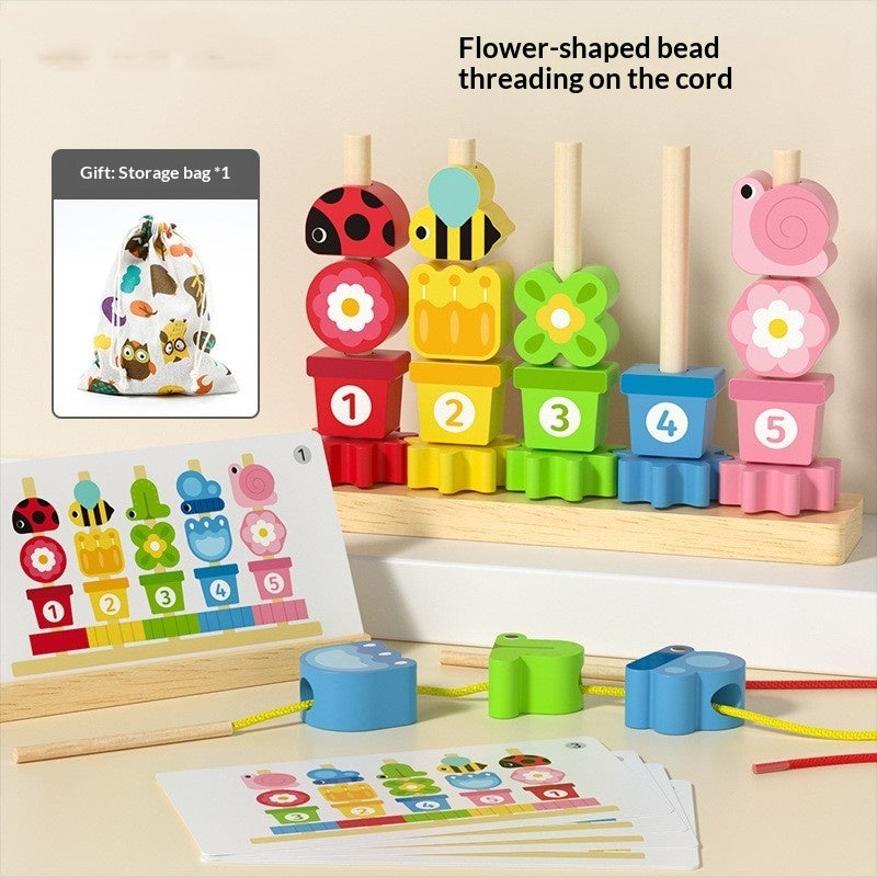 Pairing Thread-and-Bead Puzzle Building Blocks