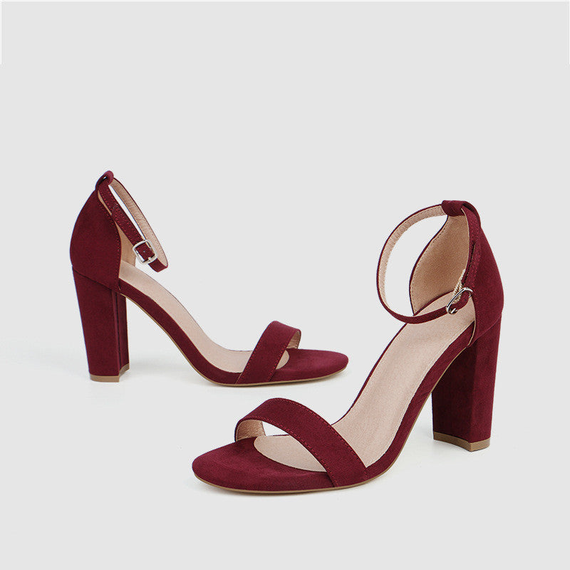 spring and summer new sandals word strap women's shoes women's simple thick with sandals