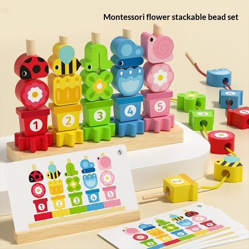 Pairing Thread-and-Bead Puzzle Building Blocks