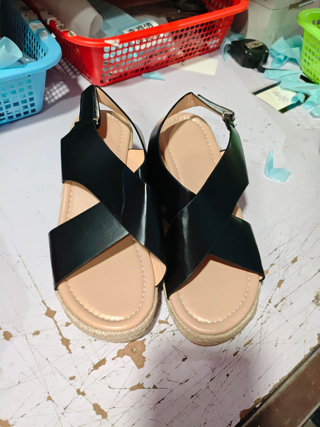 Rubber Viscose Shoes Side And Back Women's Sandals