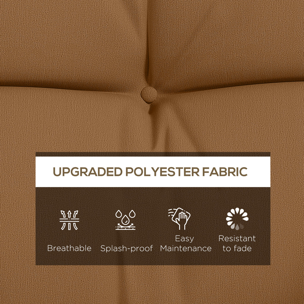59" Tufted Bench Cushions & Throw Pillows, Replacement Bench Seat Pad, Back & 2 Pillows For Outdoor Furniture, Tan