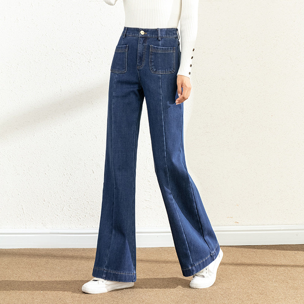 Women's High Waist Flared Jeans Wide Leg Pants